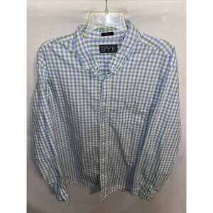 Hawker Rye Men’s Dress Shirt Size XL Blue Striped Casual Wedding Business